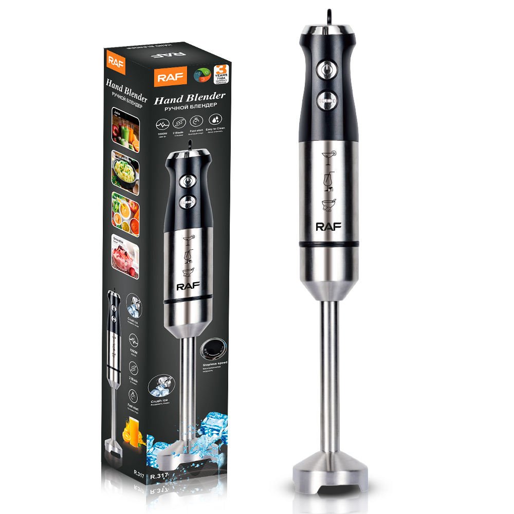 Hand Blender with stainless steel blades for smoothies and sauces
