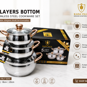 Kaisa Villa 6650 – 5 Layers Bottom Stainless Steel Cookware Set